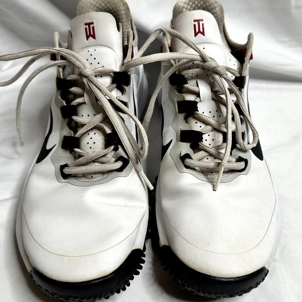 Nike Tiger Woods TW13 Mens Size 10 Golf Shoes 532622-100 White Red RARE 2012